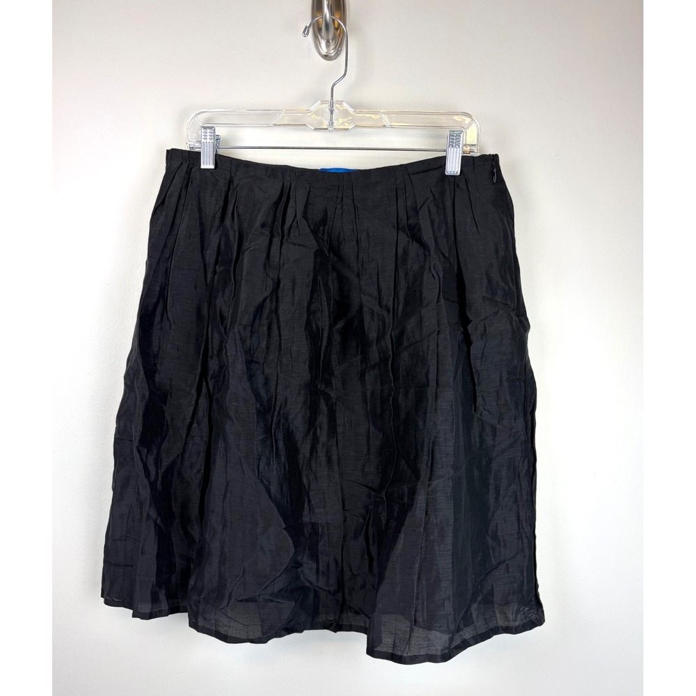 Martin + Osa Skirt 8 Black‎ Linen Silk Pleated A-Line Whimsigoth Fairy Grunge